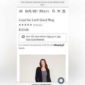 Barefoot dreams Cozychic Lite Island Wrap